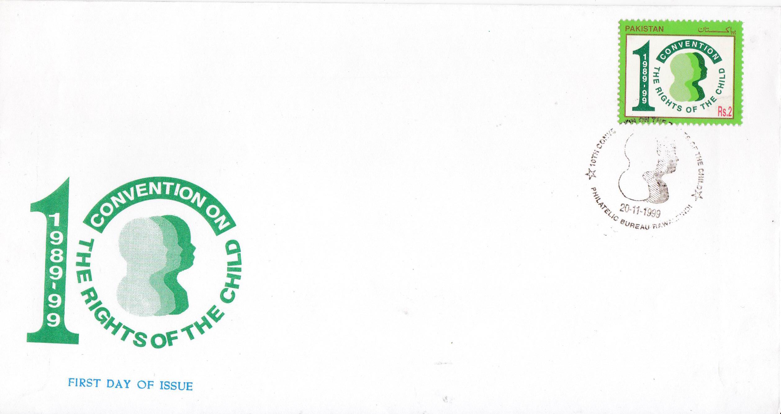 Pakistan Fdc 1999 Brochure & Stamp Rights Of The Child - Click Image to Close