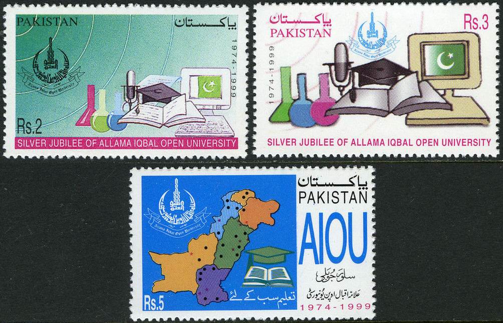 (image for) Pakistan Fdc 1999 Brochure & Stamps Allama Iqbal Open University