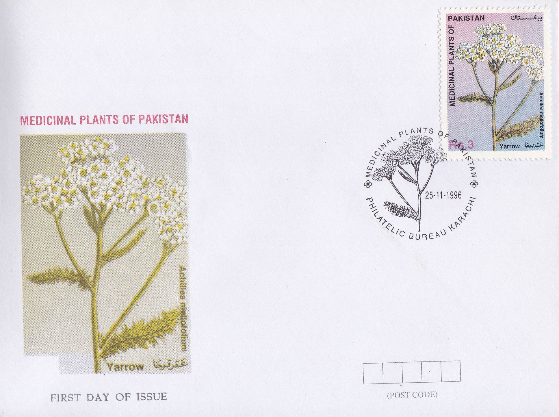 (image for) Pakistan Fdc 1996 Brochure Stamp Medicinal Plant Yarrow