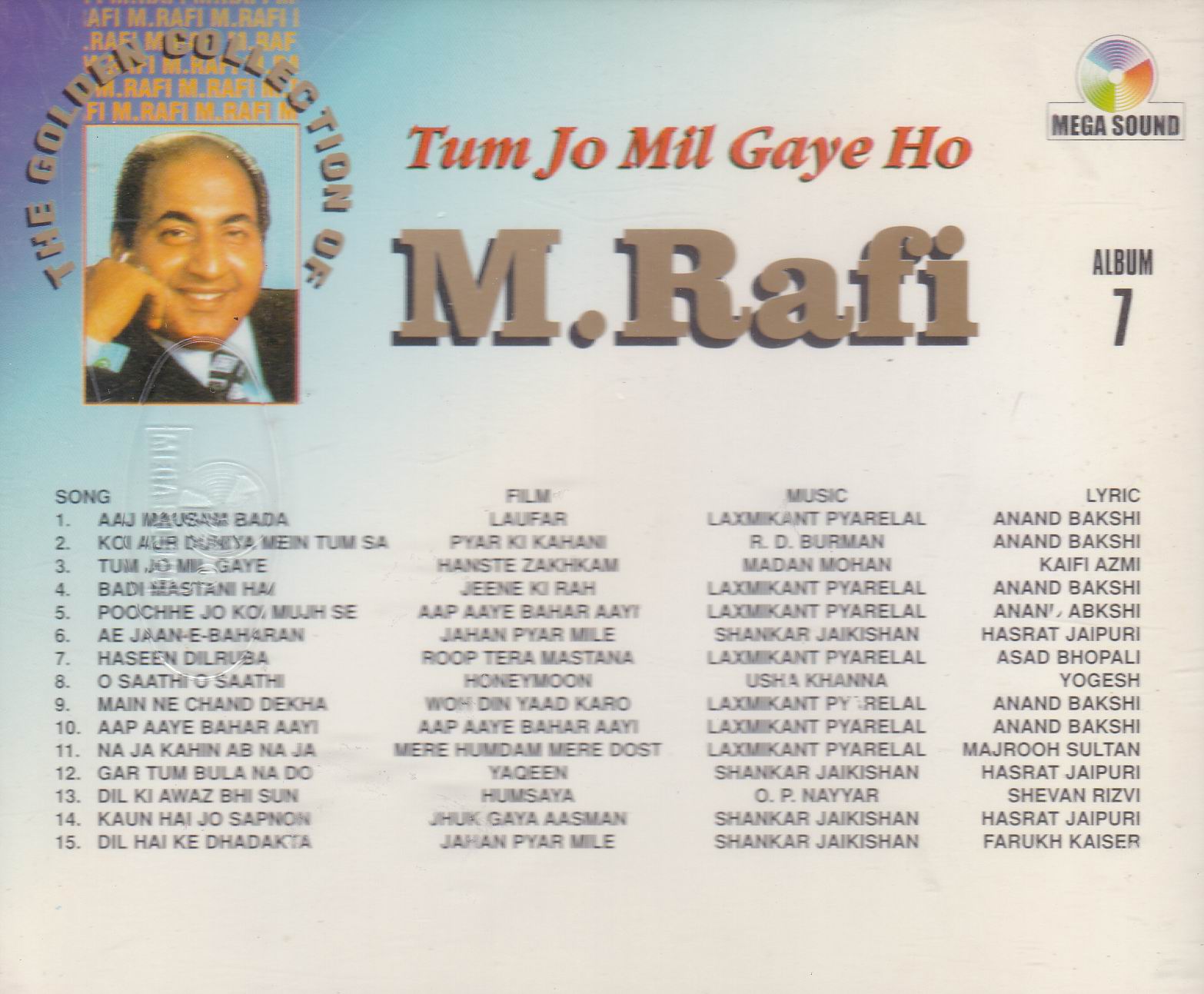 Golden Collection Of Mohammad Rafi Vol 7 MS CD Superb Recording - Click Image to Close