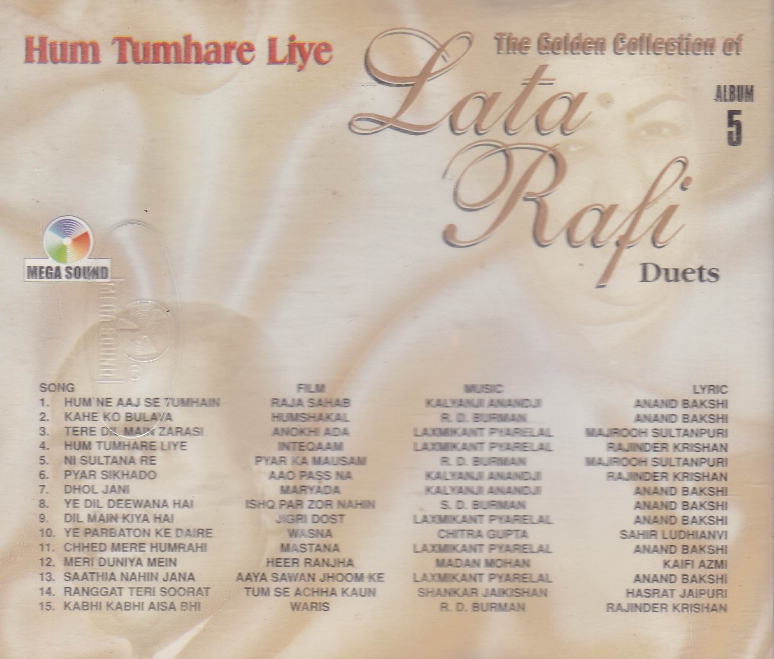 Golden Collection Of Lata Rafi Vol 5 MS CD Superb Recording - Click Image to Close