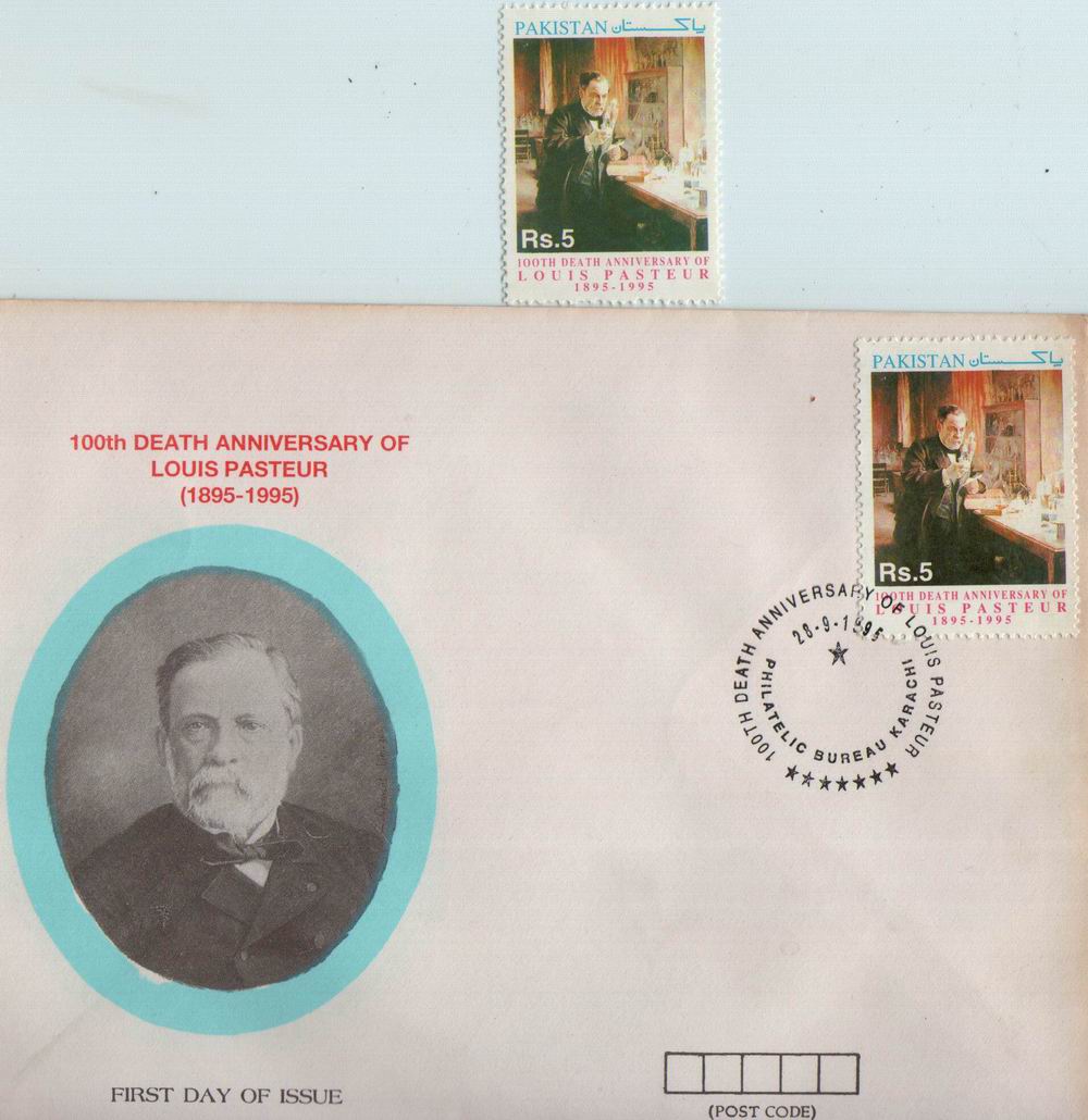 (image for) Pakistan Fdc 1995 & Stamp Louis Pastuer Medicine Rabbies