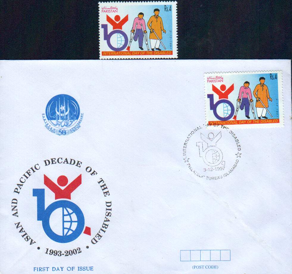 (image for) Pakistan Fdc 1997 & Stamp International Year Of Disabled