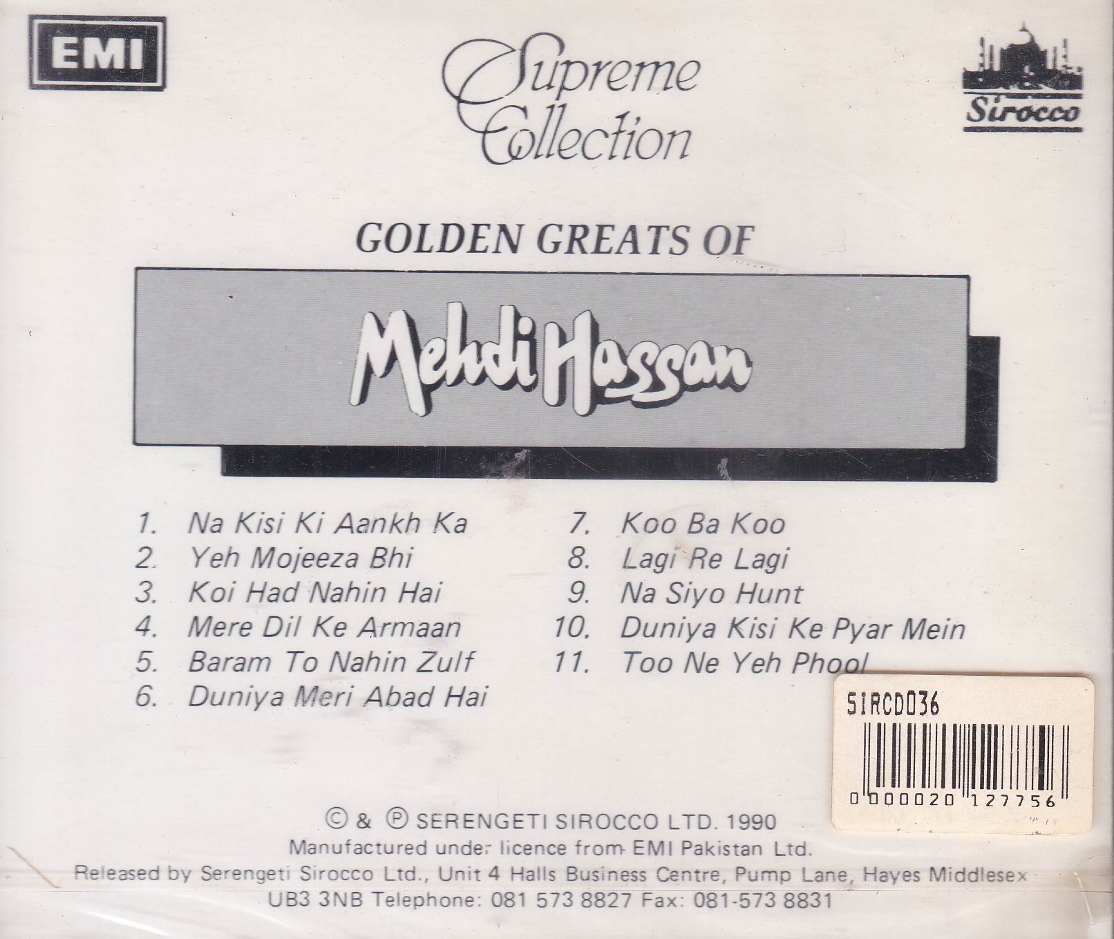 Golden Greats Of Mehdi Hassan EMI CD - Click Image to Close