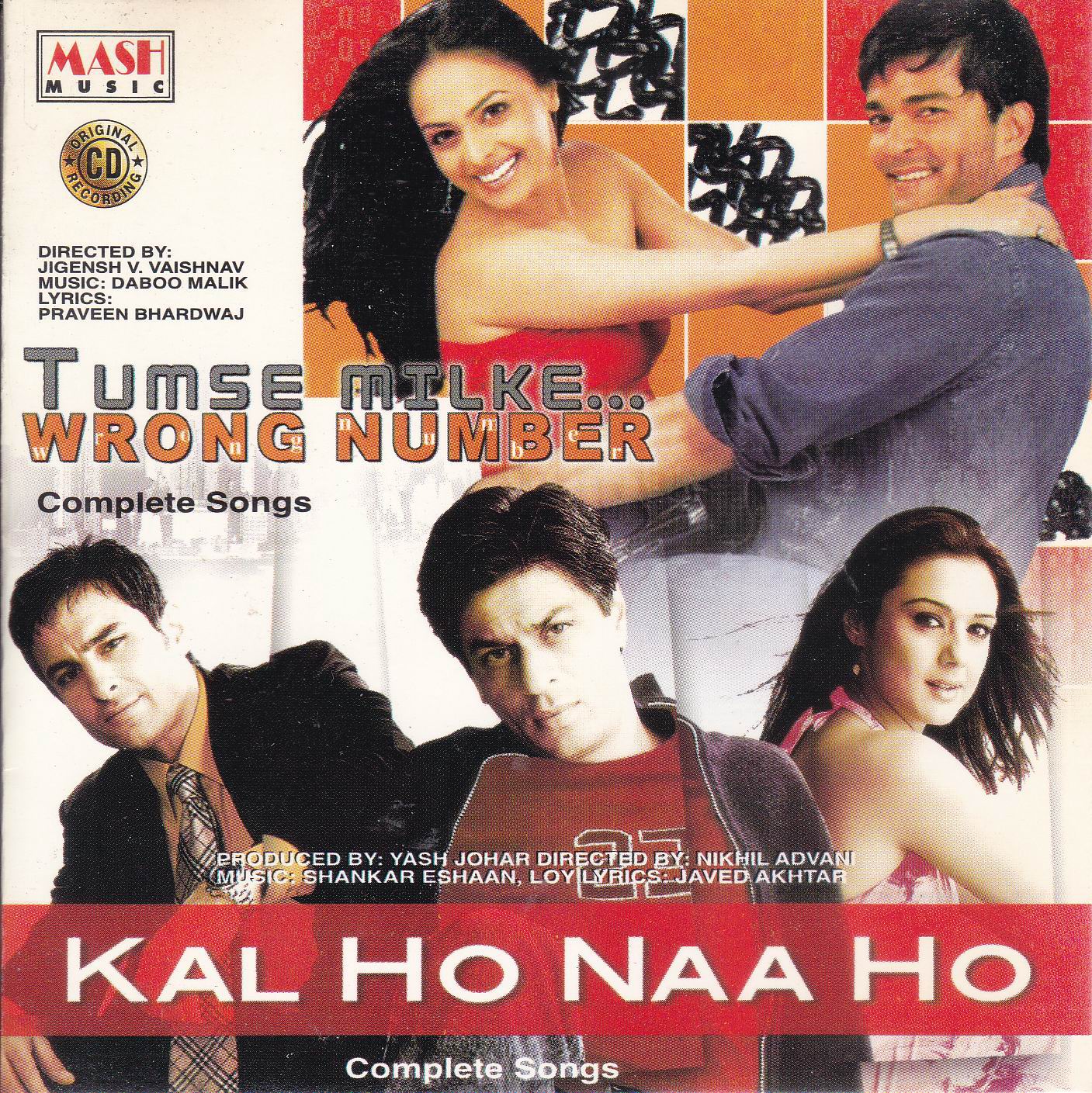 (image for) Indian Cd Tumse Milke Wrong Number Kal Ho Na Ho Mash Cd