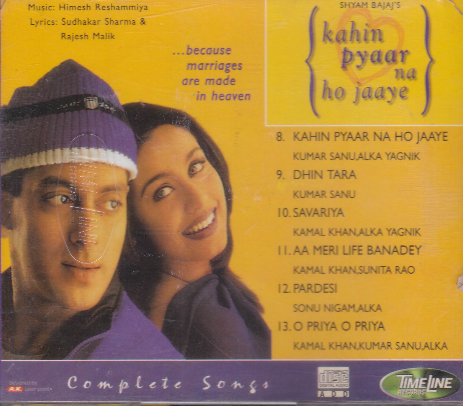 (image for) Indian Cd Chori Chori Chupke Chupke Kahin Pyar Na Ho Jaye Time