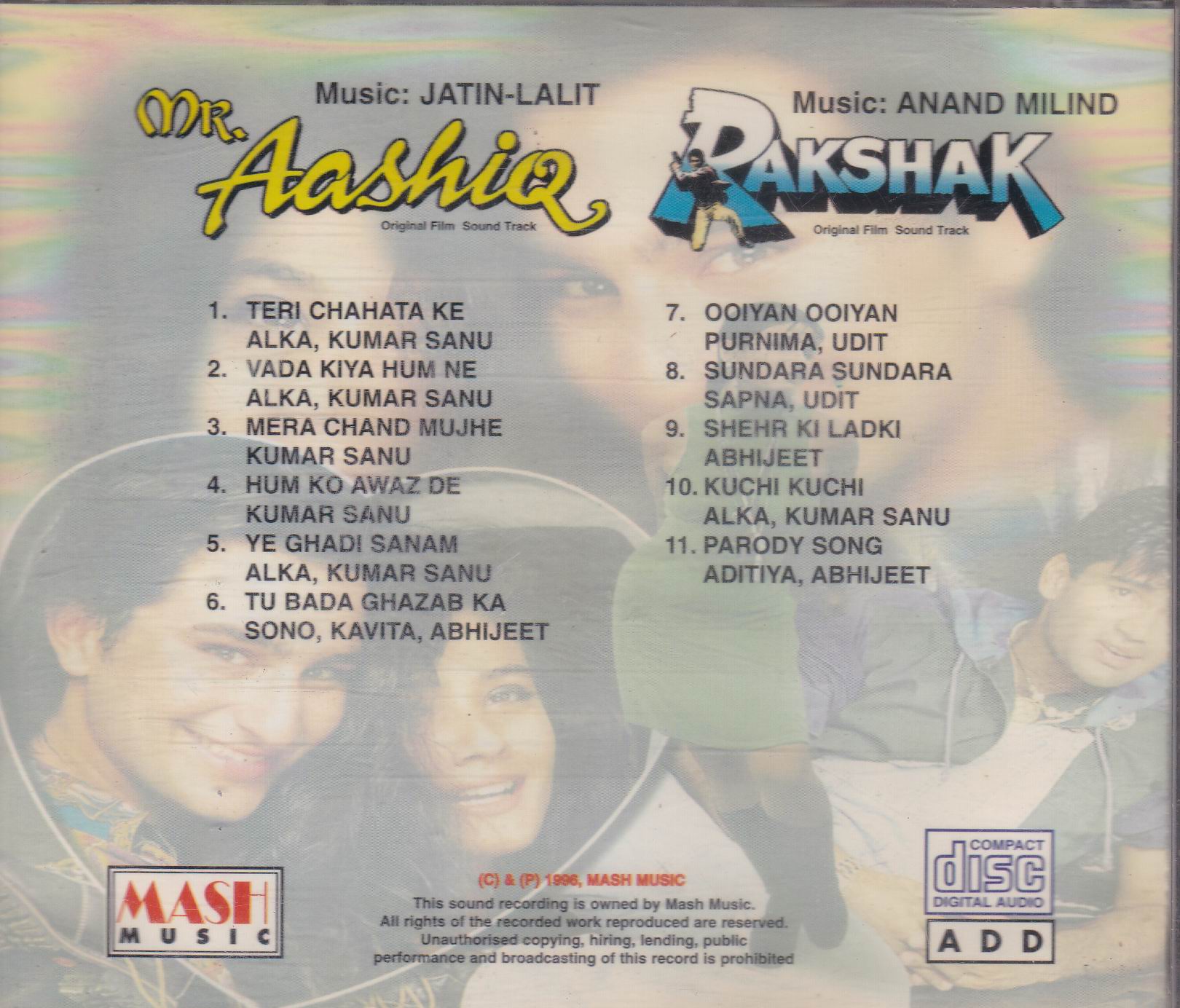 (image for) Indian Cd Mr Aashiq Rakshak Mash Cd