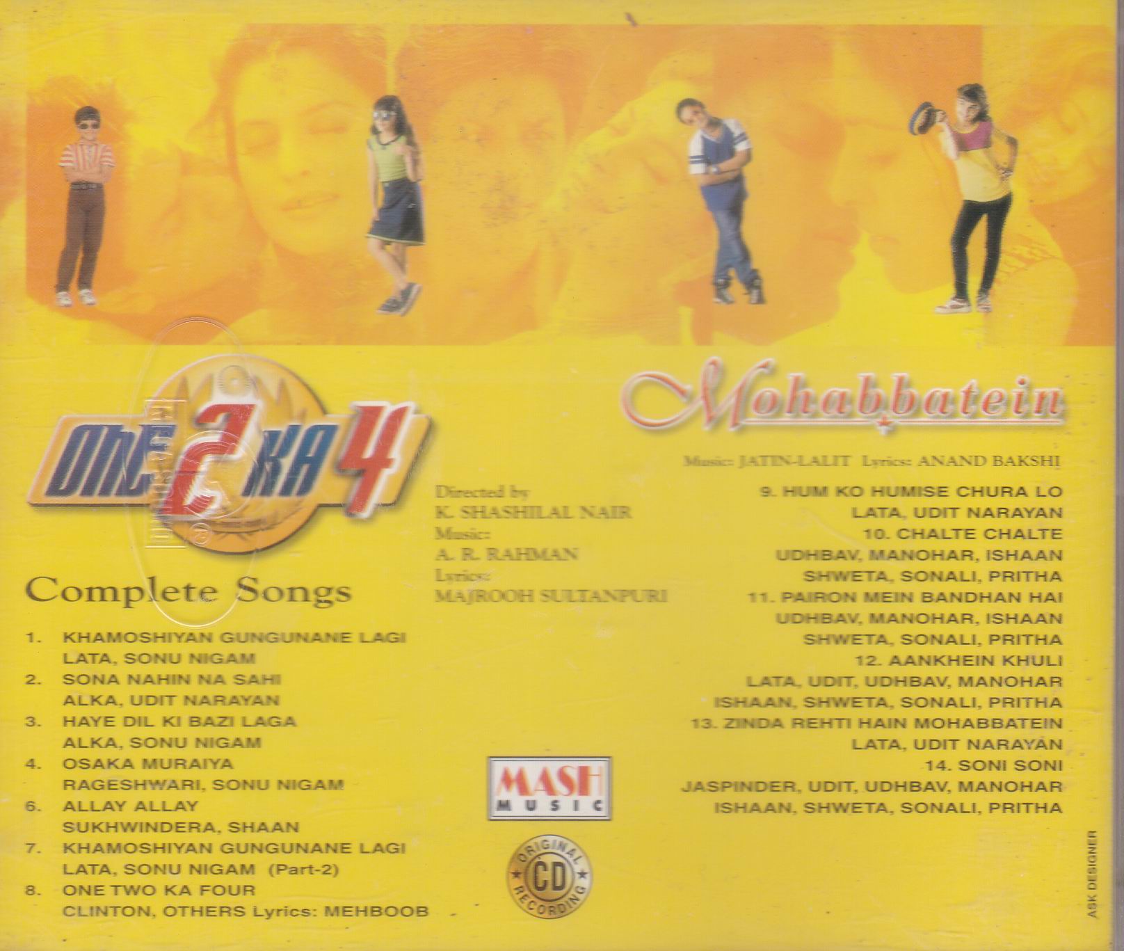 (image for) Indian Cd One2Ka4 Mohabbatein Mash Cd