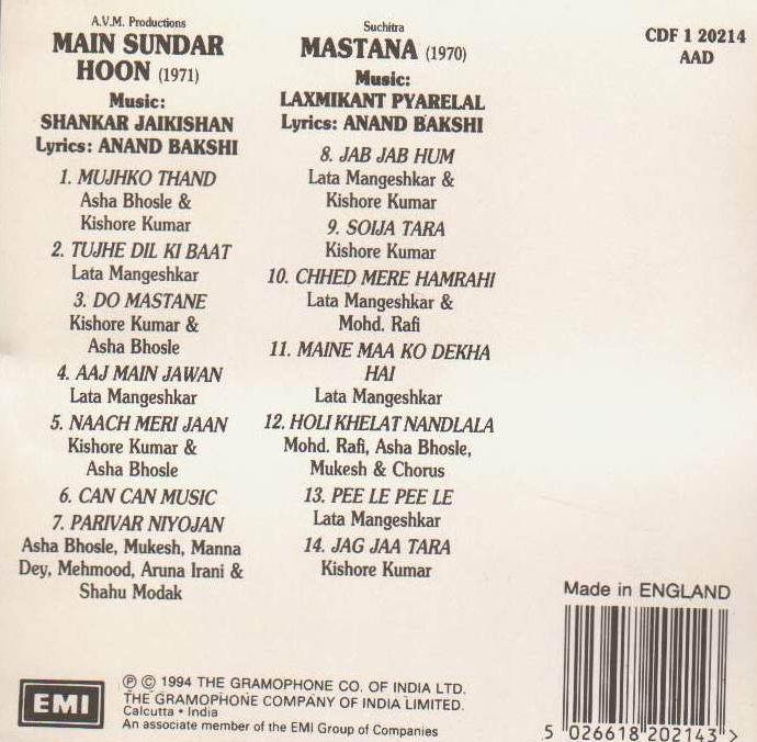 (image for) Indian Cd Main Sundar Hoon Mastana EMI CD