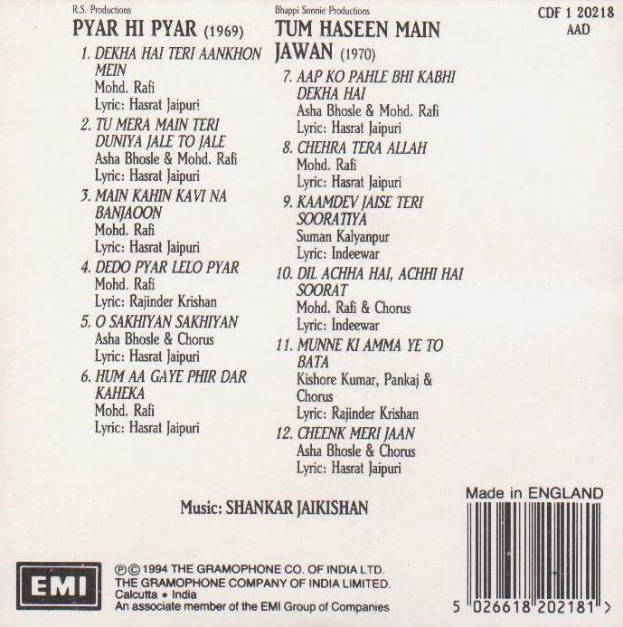 (image for) Indian Cd Pyar Hi Pyar Tum Haseen Main Jawan EMI CD