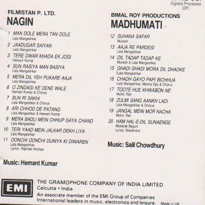 (image for) Indian Cd Nagin Madhumati EMI CD