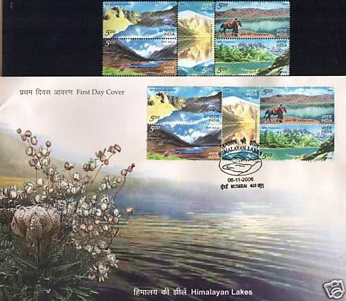 (image for) India 2005 Fdc Brochure Stamps Himalayan Lakes Mountain Peaks