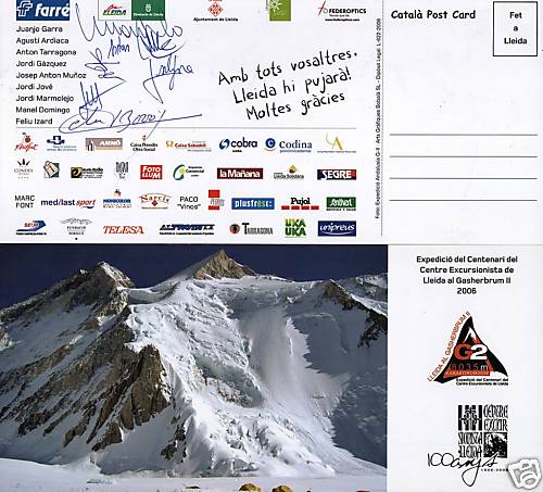 (image for) Pakistan 2006 Mountain Expedition Gasherburn Signed Card