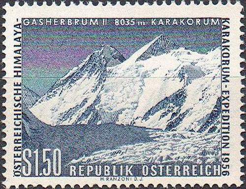 Austria 1956 Stamp Karakoram Expedition Gasherbrum - £3.75GBP ...