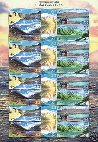 (image for) India 2006 Stamps Sheet Himalayan Lakes Mountain Peaks