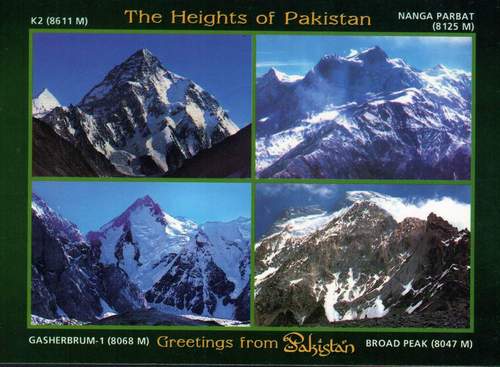 (image for) Pakistan Beautiful Postcard Heights Of Pakistan K2 Nanga Parbat