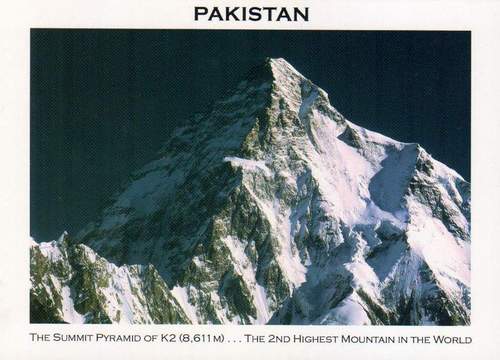 (image for) Pakistan Beautiful Postcard K2 Largest Pyramid Of The World