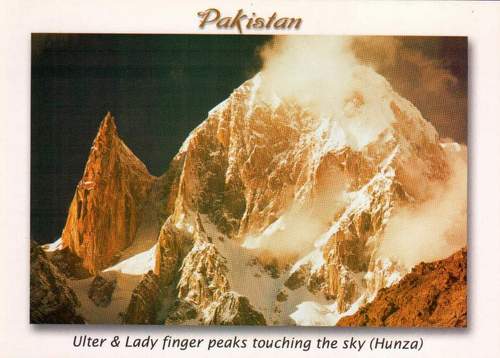 (image for) Pakistan Beautiful Postcard Ulter & Lady Finger Peaks