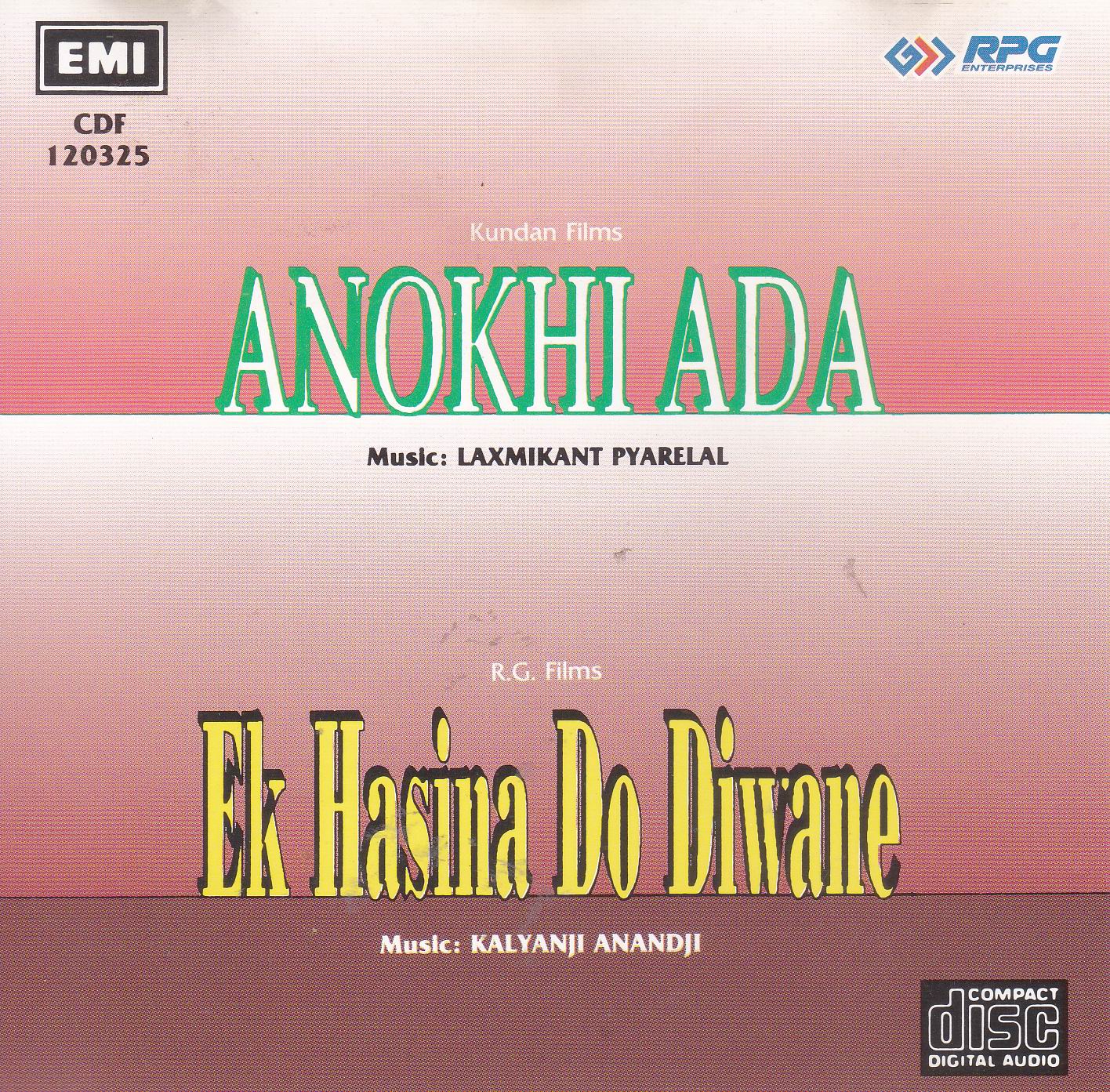 (image for) Indian Cd Anokhi Ada Ek Hasina Do Diwane EMI CD