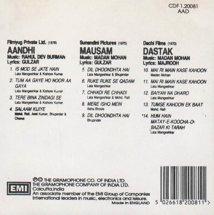 Indian Cd Aandhi Mausam Dastak EMI CD - Click Image to Close