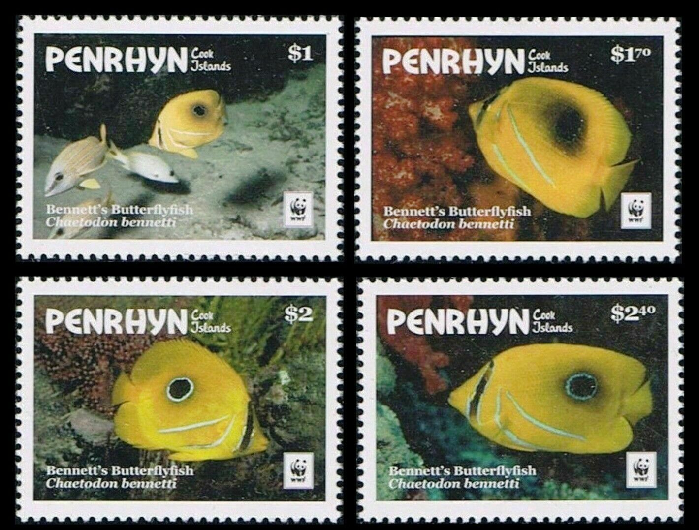 (image for) WWF Penryhn 2017 Stamps Butterfly-Fish MNH