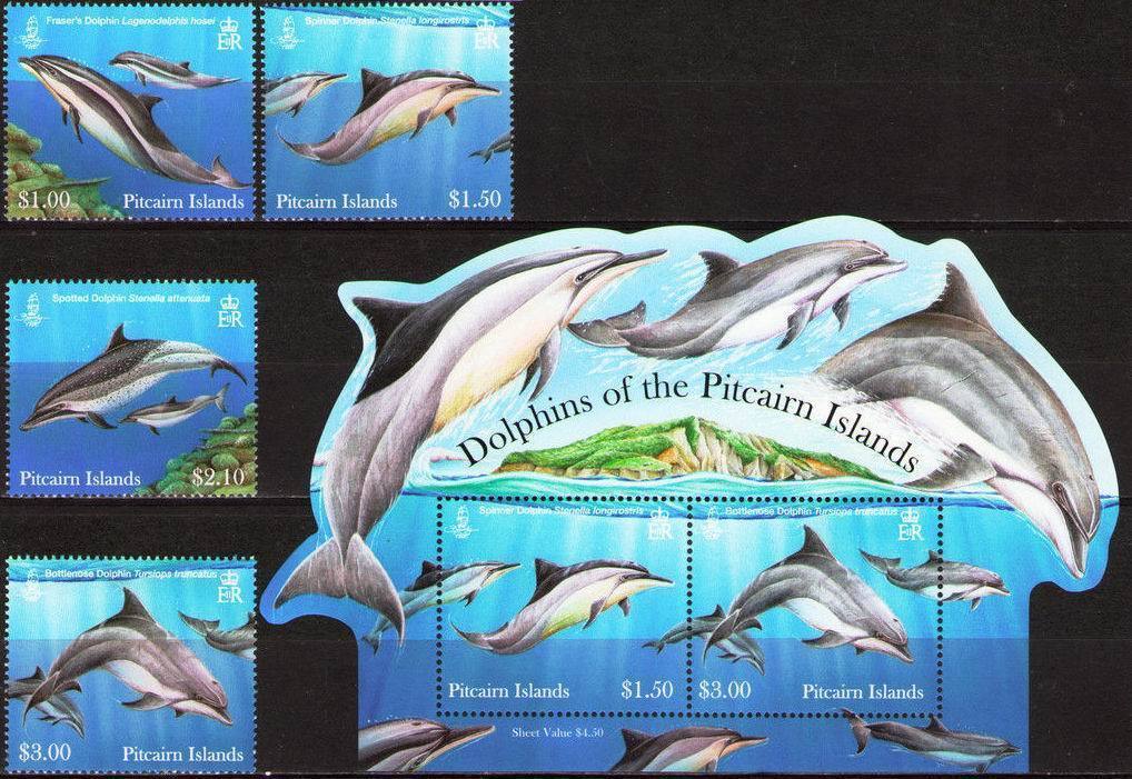 (image for) Pitcarin Island 2012 S/Sheet & Stamps Odd Shape Dolphins MNH