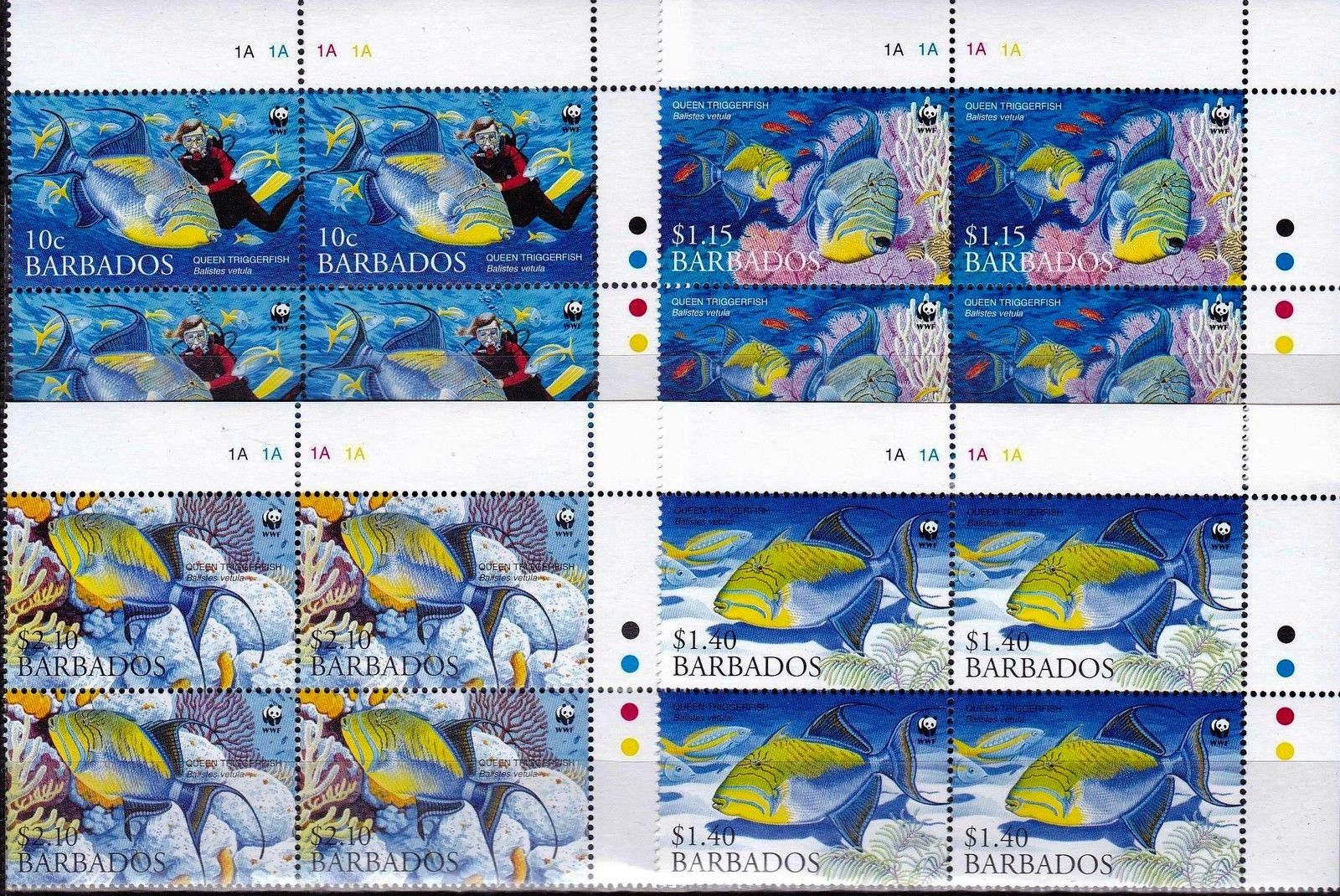 (image for) WWF Barbados 2006 Stamps Queen Triggerfish MNH