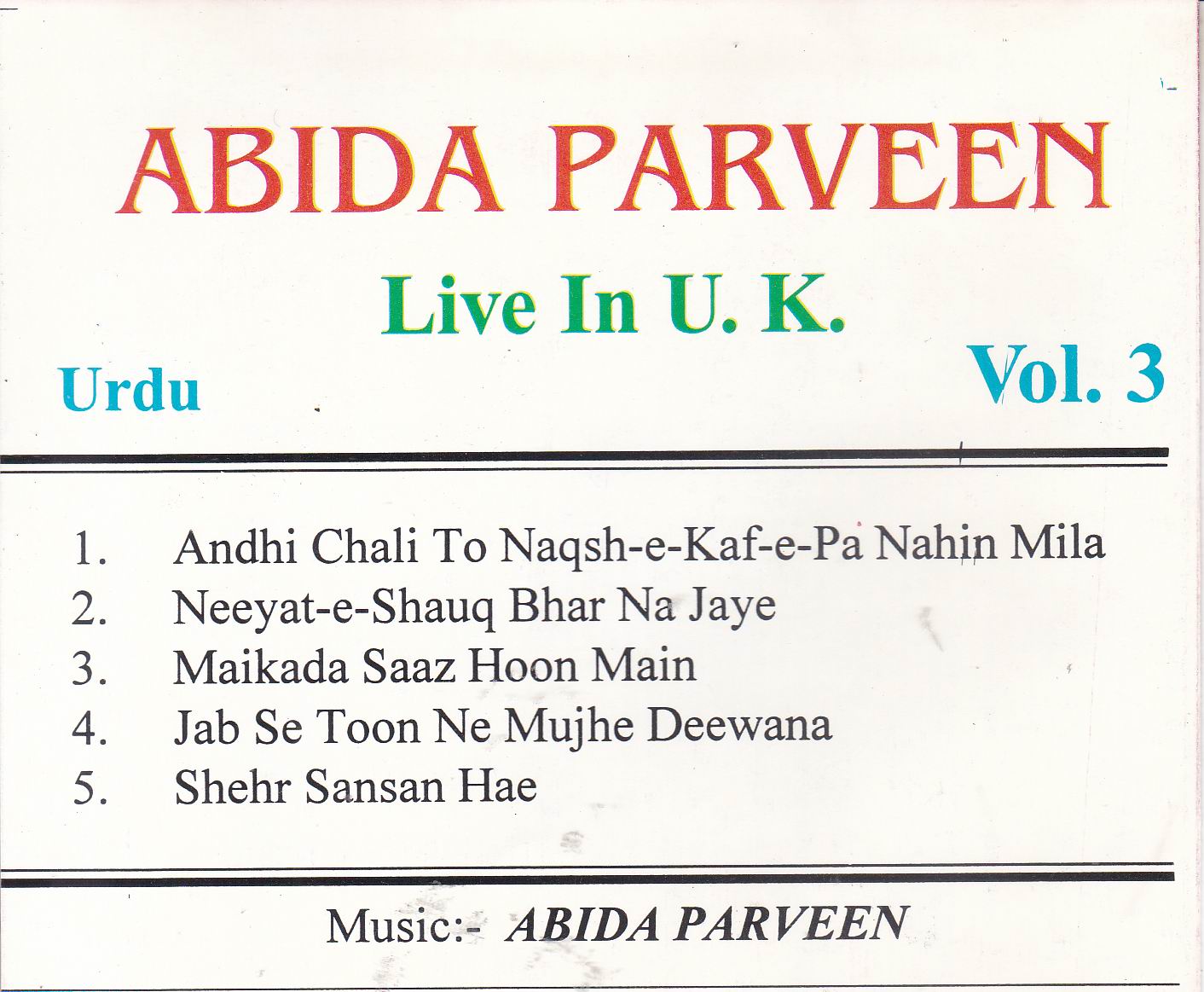 (image for) Abida Parveen Live In UK