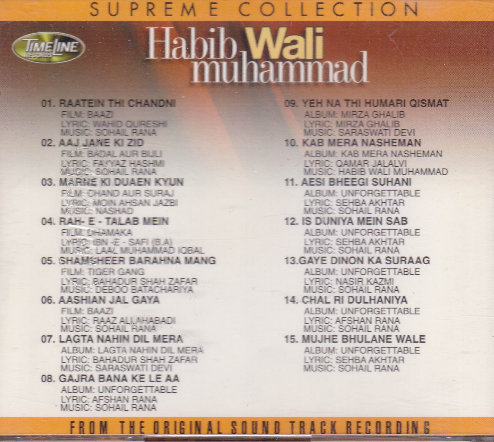Best Of Habib Wali Mohammad TL Cd Superb Recording - Click Image to Close
