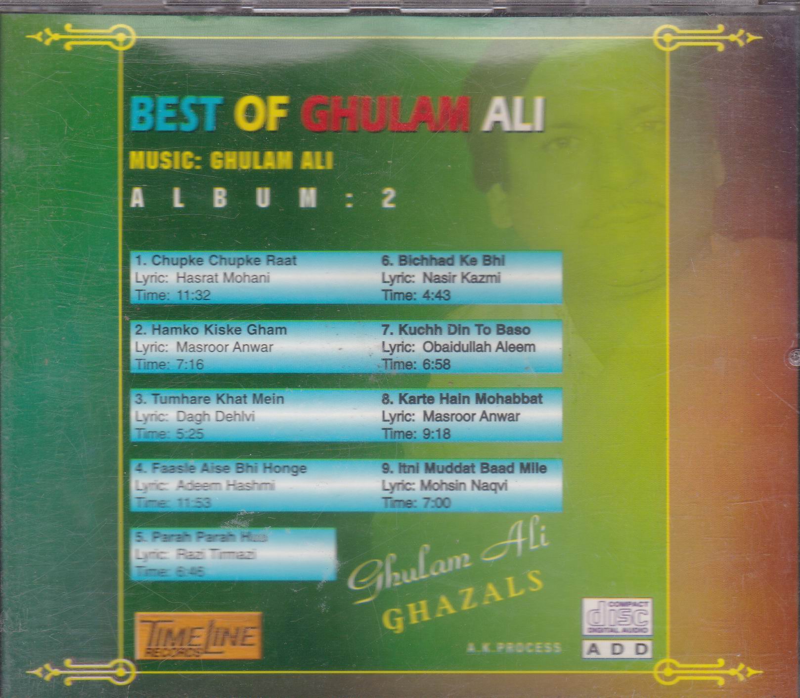 (image for) Best Of Ghulam Ali Vol 02 TL Cd Superb Recording