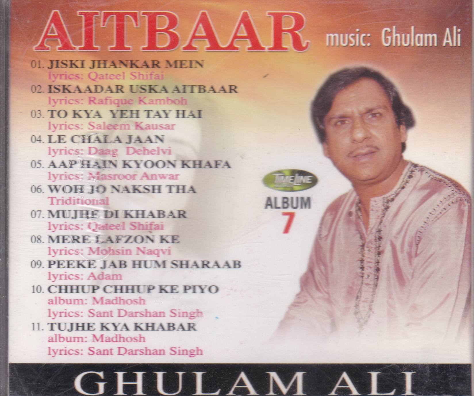 (image for) Best Of Ghulam Ali Vol 07 TL Cd Superb Recording