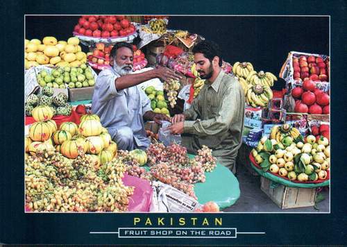 (image for) Pakistan Beautiful Postcard Fruit Shop On Road