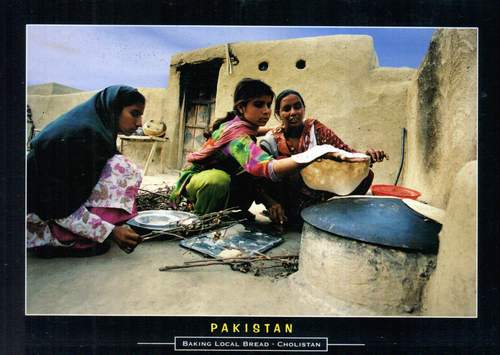 (image for) Pakistan Beautiful Postcard Bread Baking At Village House