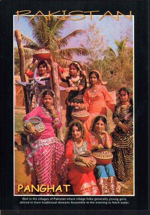 (image for) Pakistan Beautiful Postcard Panghat Girls Fething Water