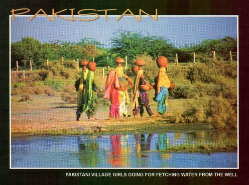 (image for) Pakistan Beautiful Postcard Panghat Girls Fething Water .