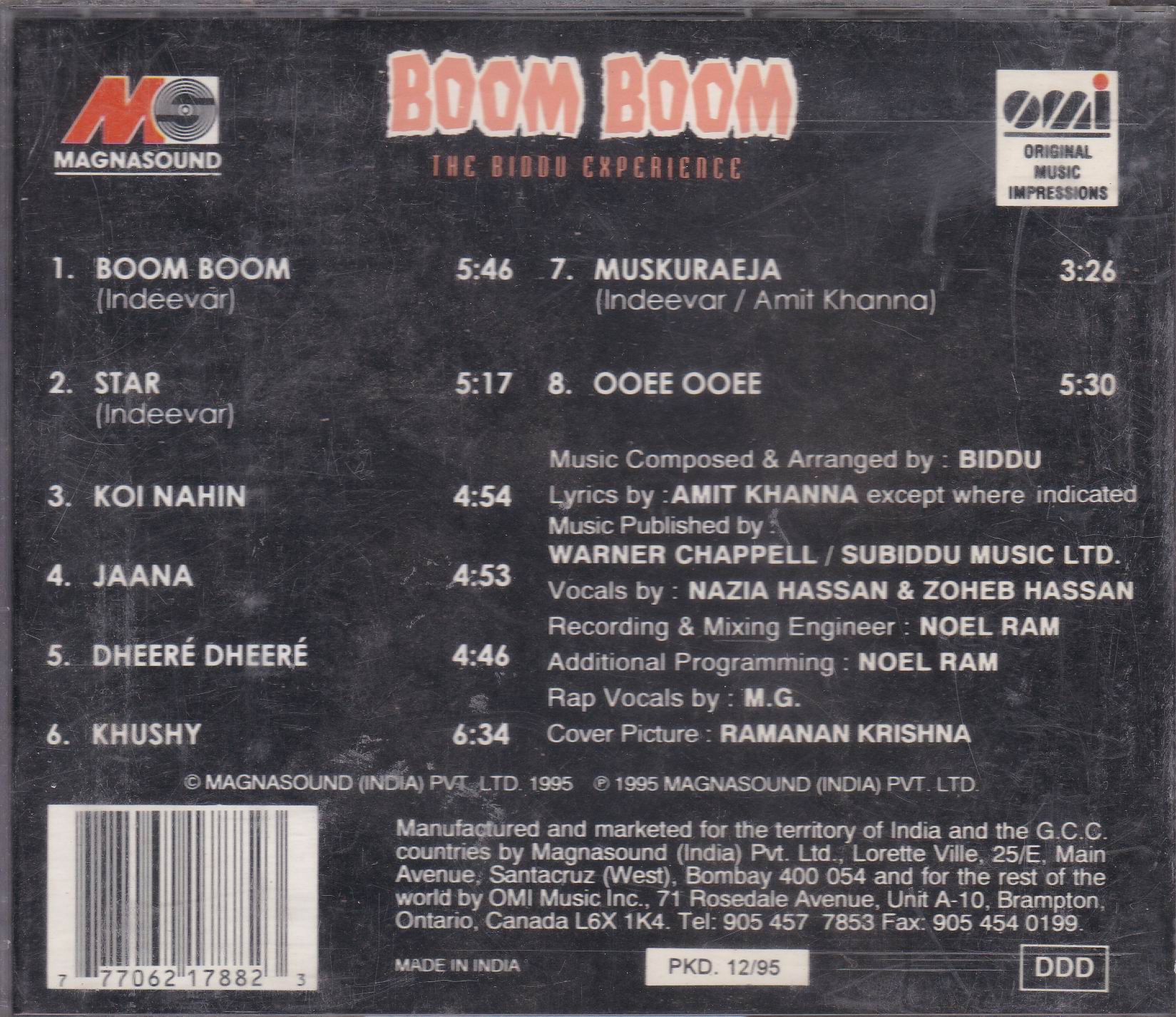 (image for) Magnasound Cd Nazia & Zoheb Hassan Music Biddu