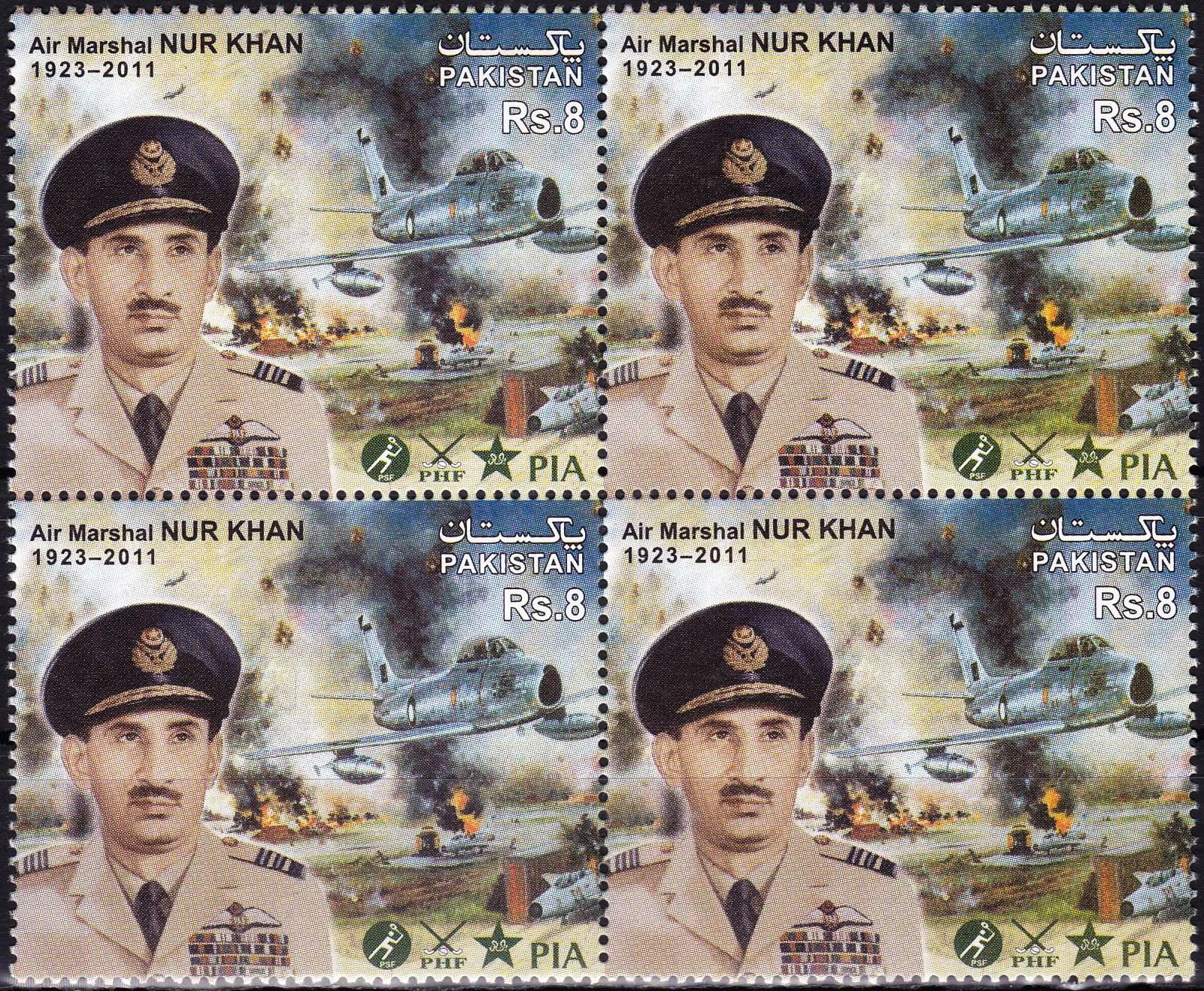 (image for) Pakistan Stamps 2012 Air Marshall Nur Khan Fighter Aircraft F 86
