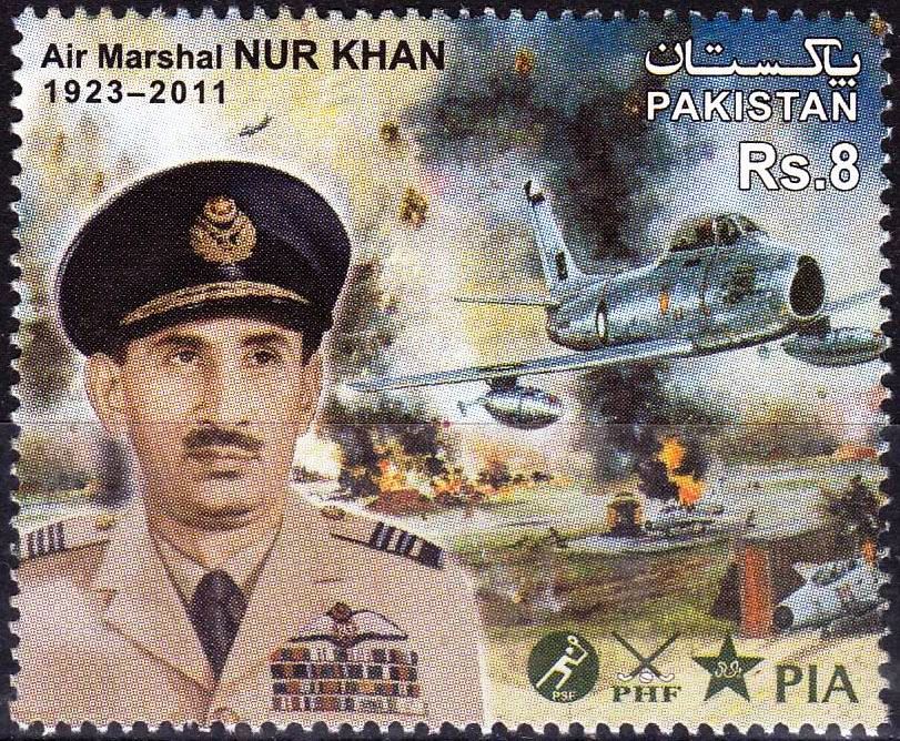 (image for) Pakistan Stamps 2012 Air Marshall Nur Khan Fighter Aircraft F 86