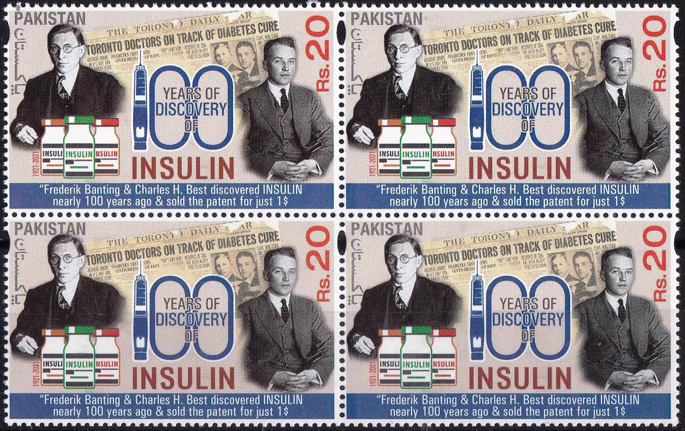 (image for) Pakistan Stamps 2021 100 Years Of Discovery Of Insulin