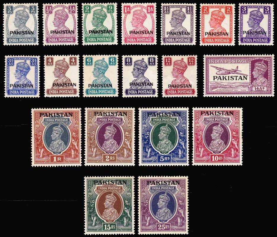 (image for) Pakistan 1947 Indian Stamps King George VI MNH