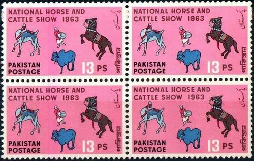 (image for) Pakistan Stamps 1963 National Horse & Cattle Show