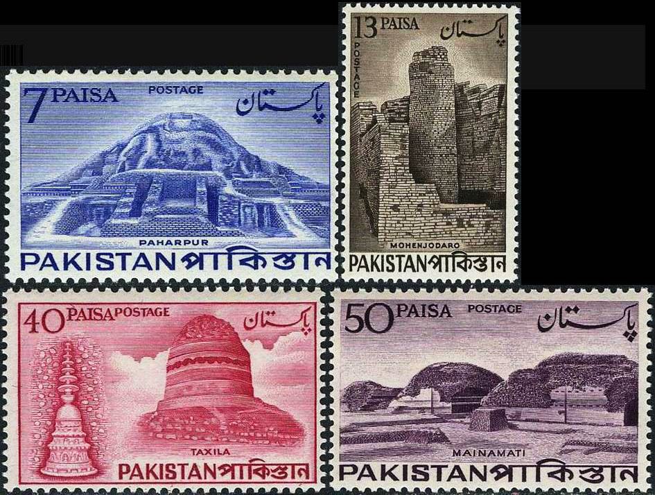 (image for) Pakistan Stamps 1963 Archaeological Series Moenjodaro Buddha