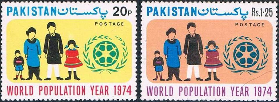 (image for) Pakistan Stamps 1974 World Population Year