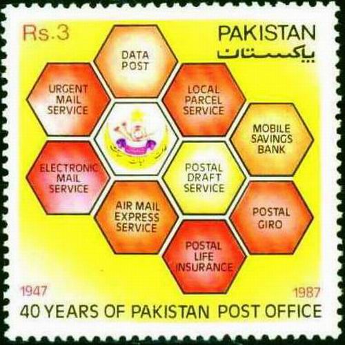 (image for) Pakistan Stamps 1987 Pakistan Post Office Honey Bee Comb