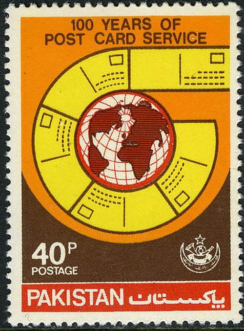 (image for) Pakistan Stamps 1980 Centenary of Post Card