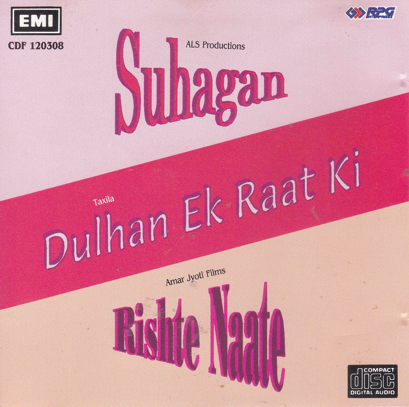 (image for) Indian Cd Suhagan Dulhan Ek Raat Ki Rishte Naate EMI CD