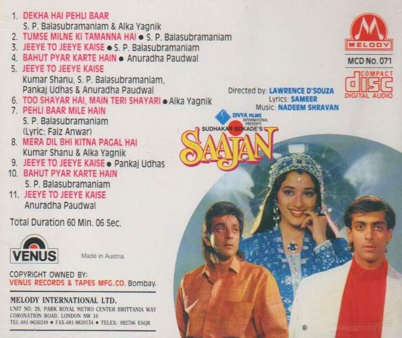(image for) Indian Cd Saajan Melody Cd