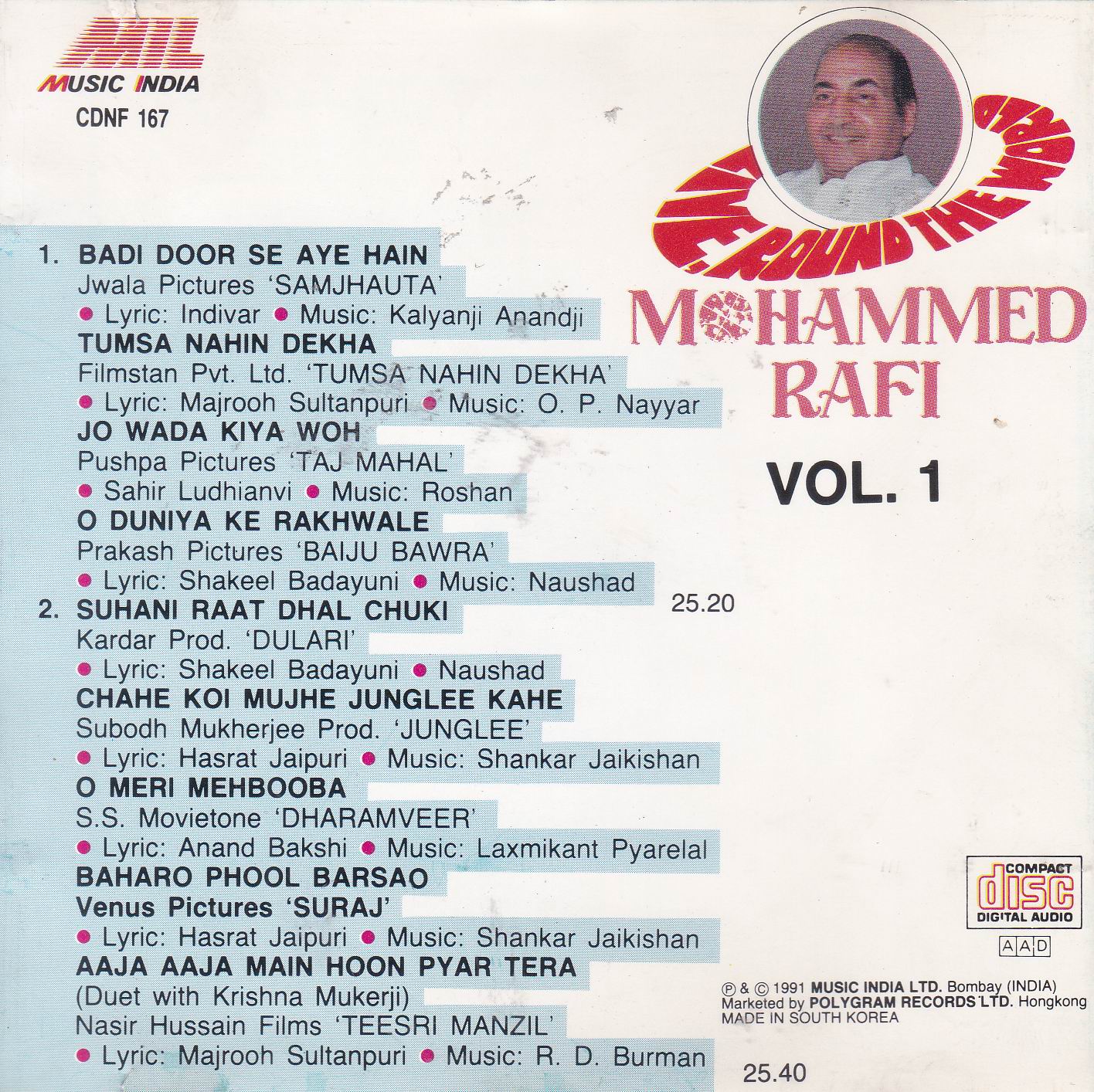 Live Concert Mohammad Rafi Music India CD - £30.00GBP : Pakistan Stamps ...