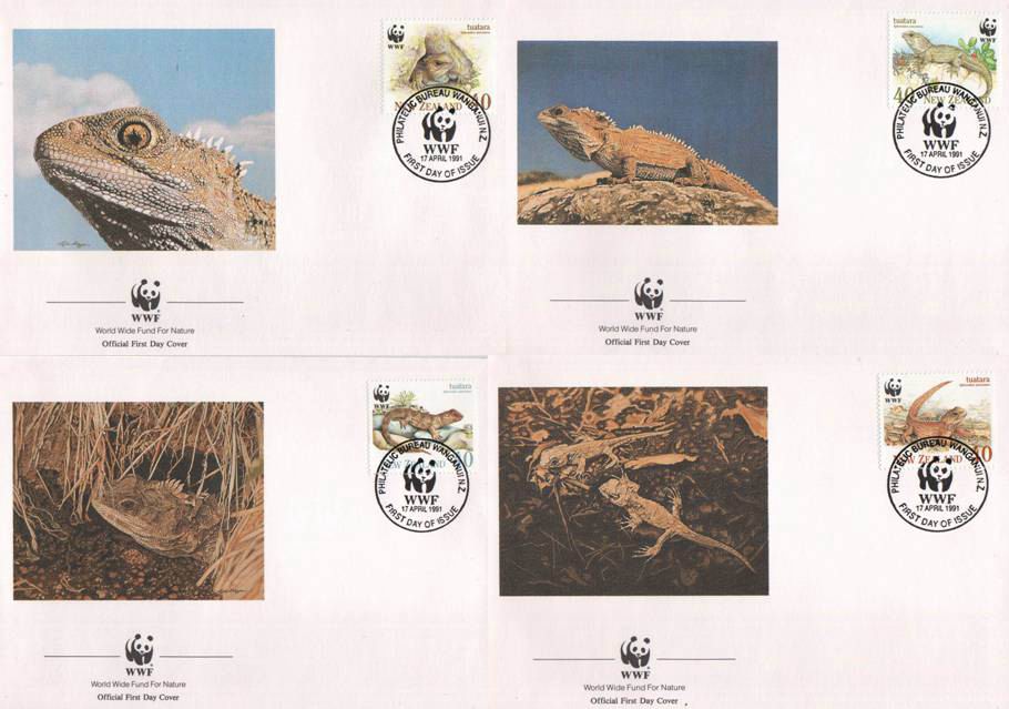 (image for) WWF New Zealand 1991 Fdc Tuatara Lizard