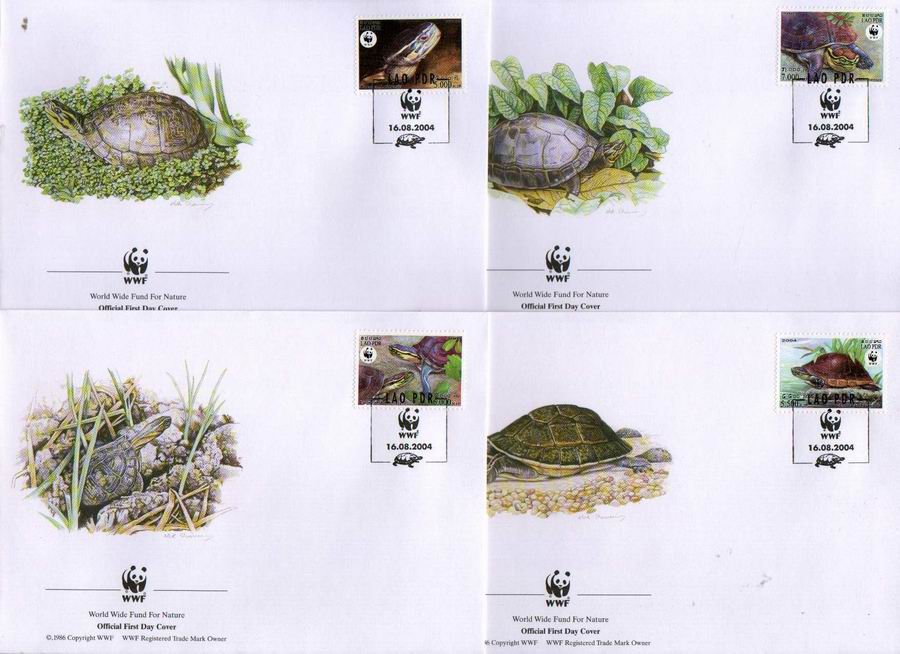 (image for) WWF Laos 2004 Fdc Malayan Box Turtle